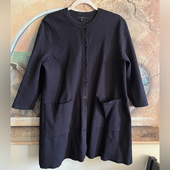 COS Textured Jacquard-knit Cardigan Medium - Picture 7 of 16